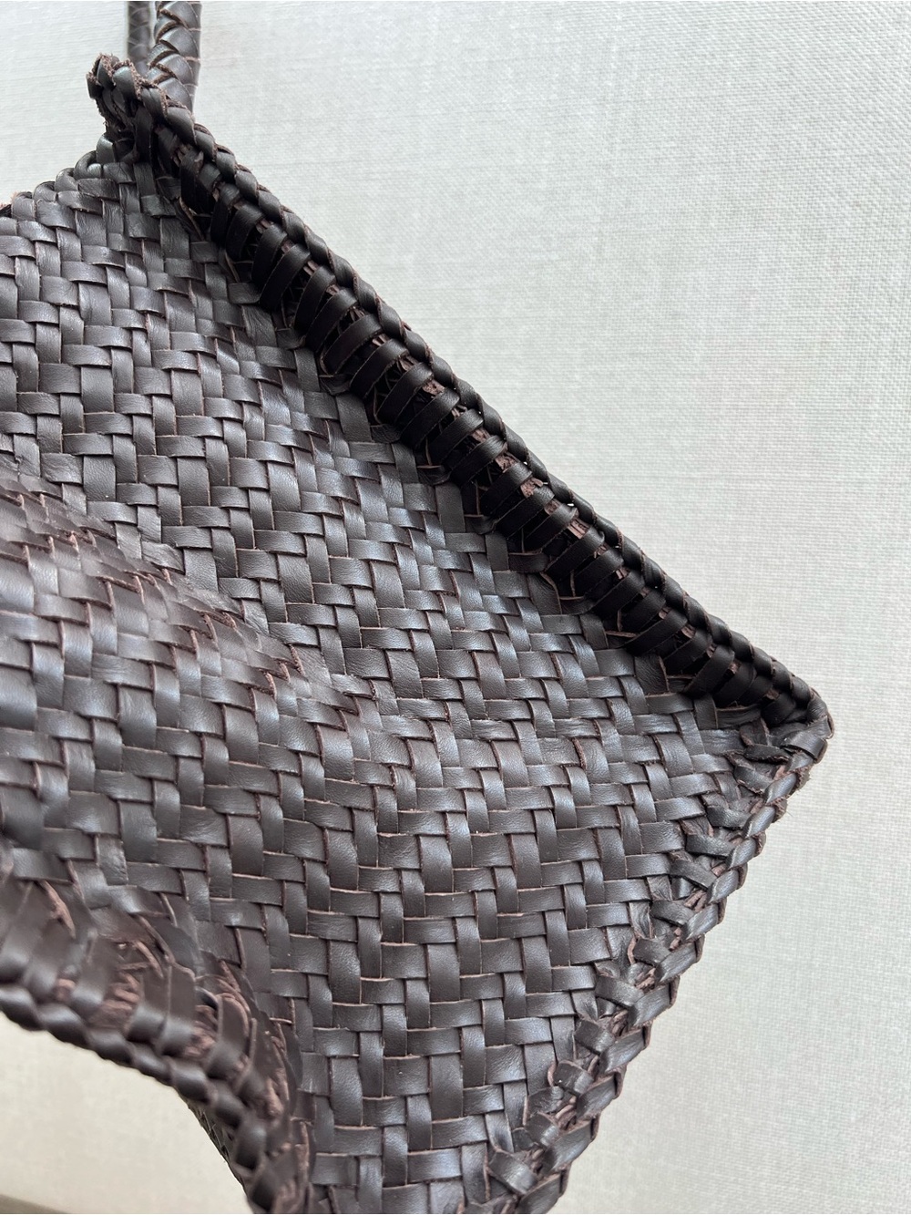 MADEWELL • The Lexington Real Brown Leather Intrecciato Weave Small Box Tote - Picture 13 of 14